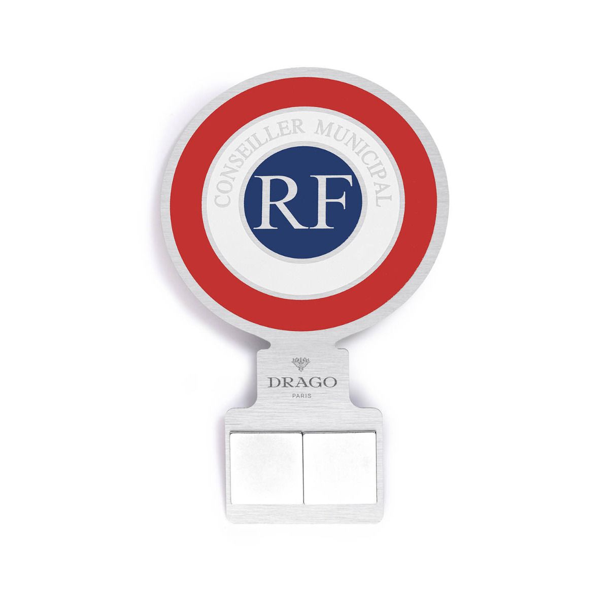 Cocarde aluminium tricolore - Conseiller Municipal