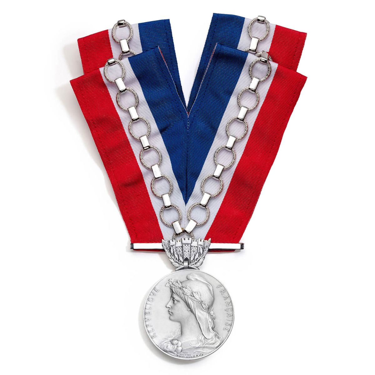 collier tricolore adjoint avec chaine pour cérémonie