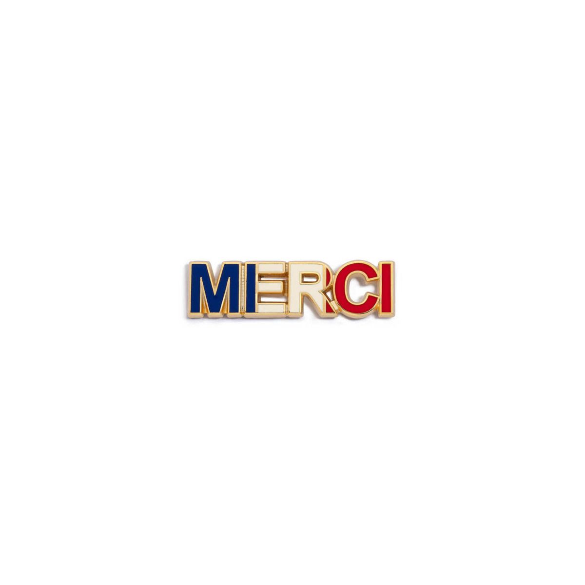 Insigne pin's Merci Bleu/Blanc/Rouge