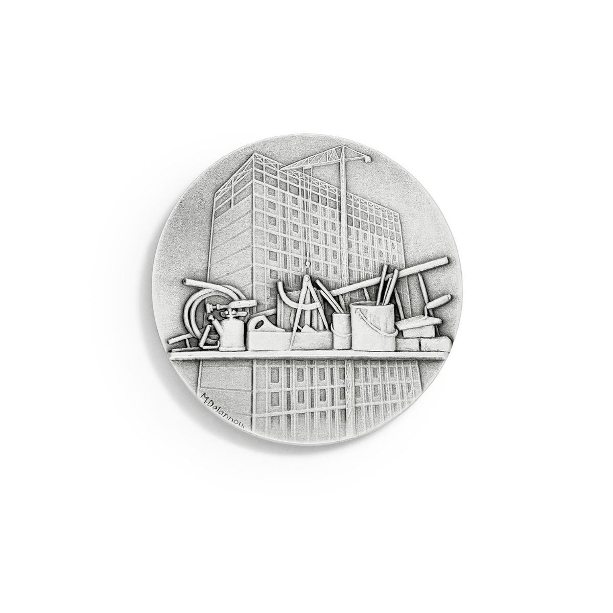 médaille bâtiment argentée