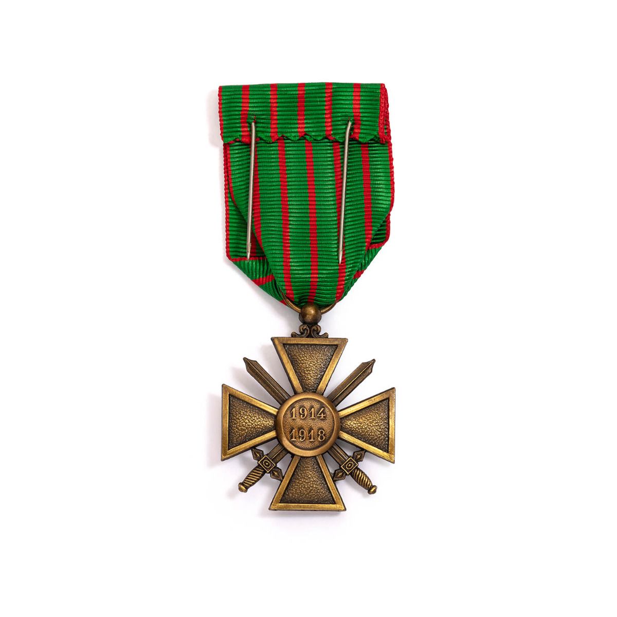 Croix de Guerre 1914-1918 en Bronze patiné revers