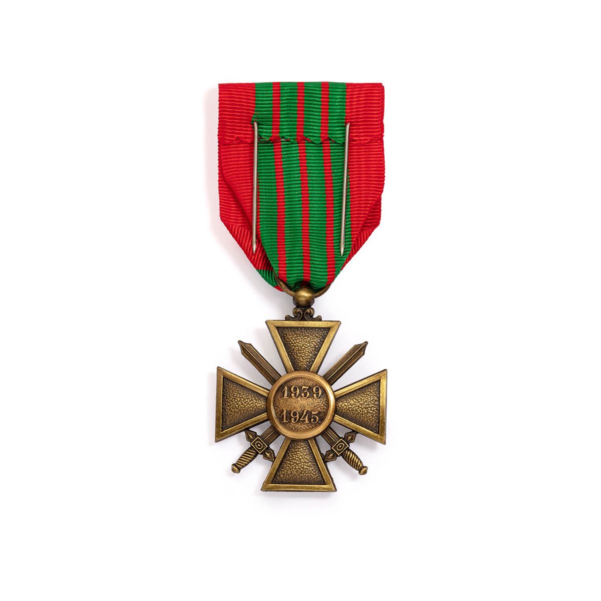 Croix de Guerre 39-45 en Bronze patiné revers