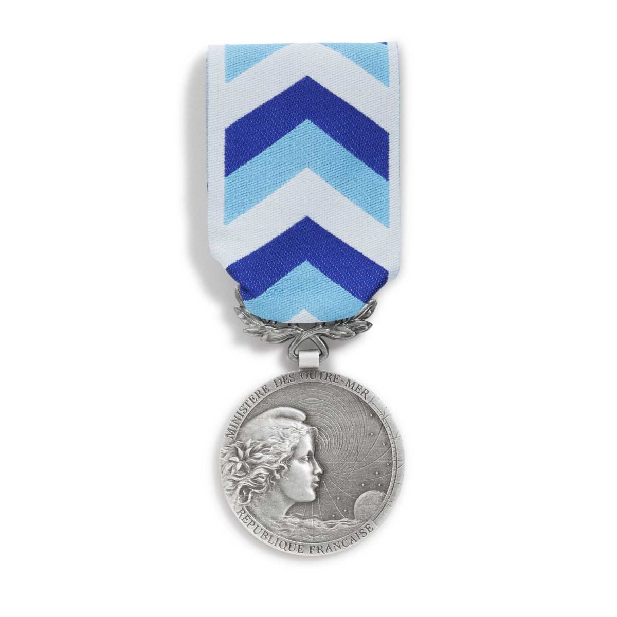 Médaille de l'Engagement ultramarin - échelon argent - bronze argenté face