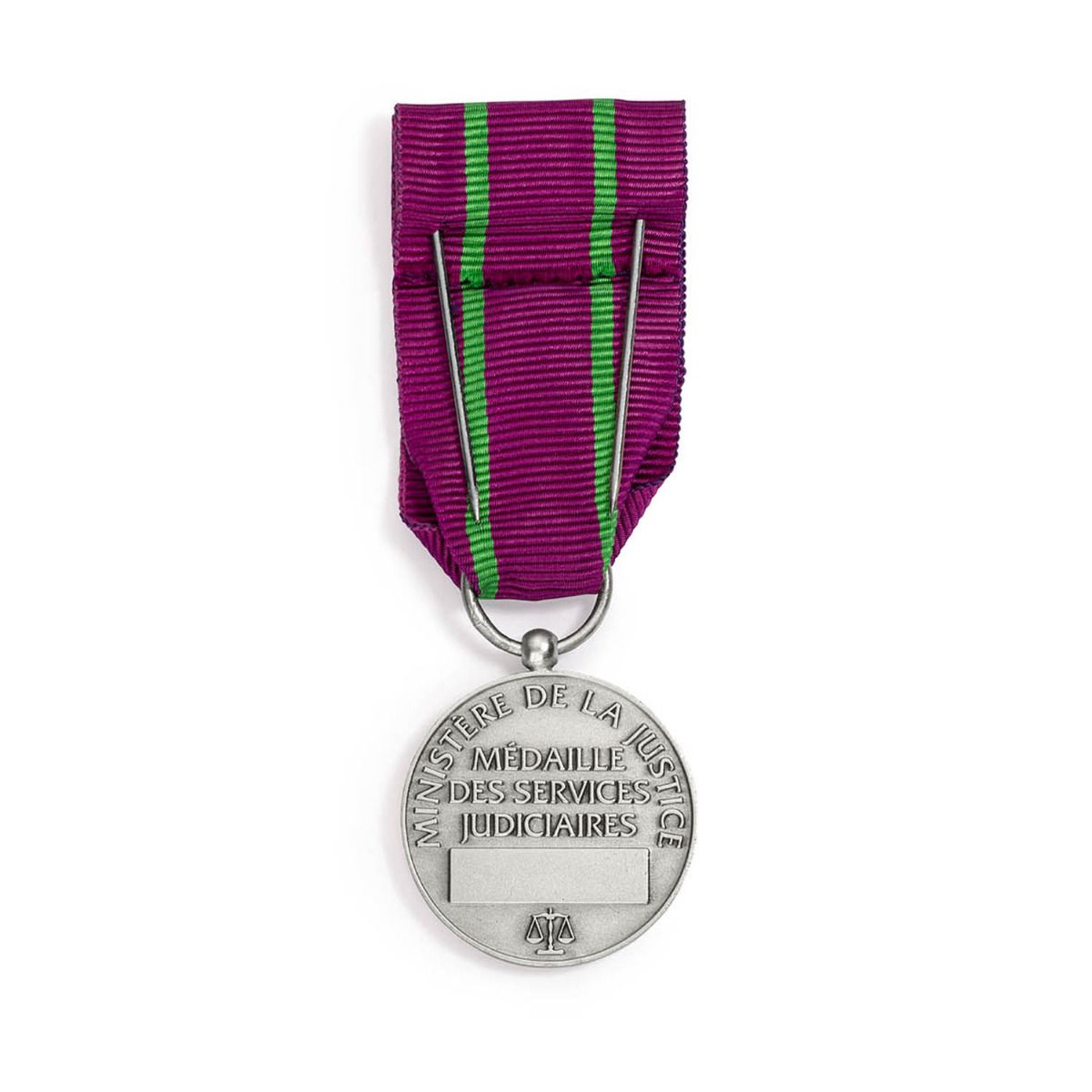 Médaille d'Honneur des Services Judiciaires Argent revers