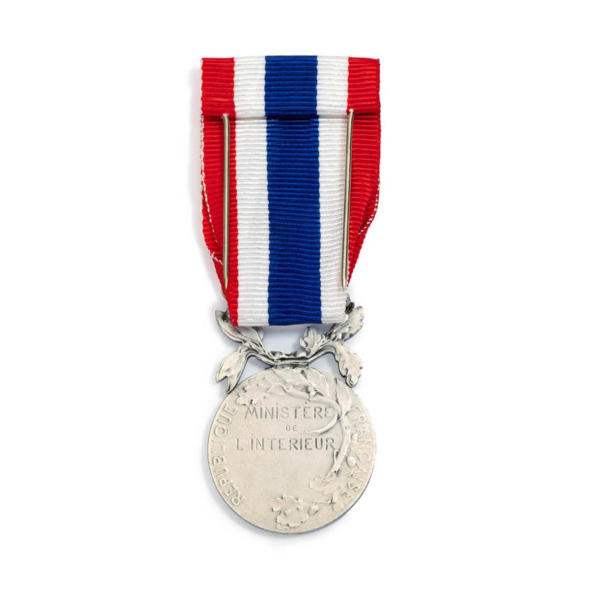 Médaille de la Police - Echelon Argent en Argent massif revers