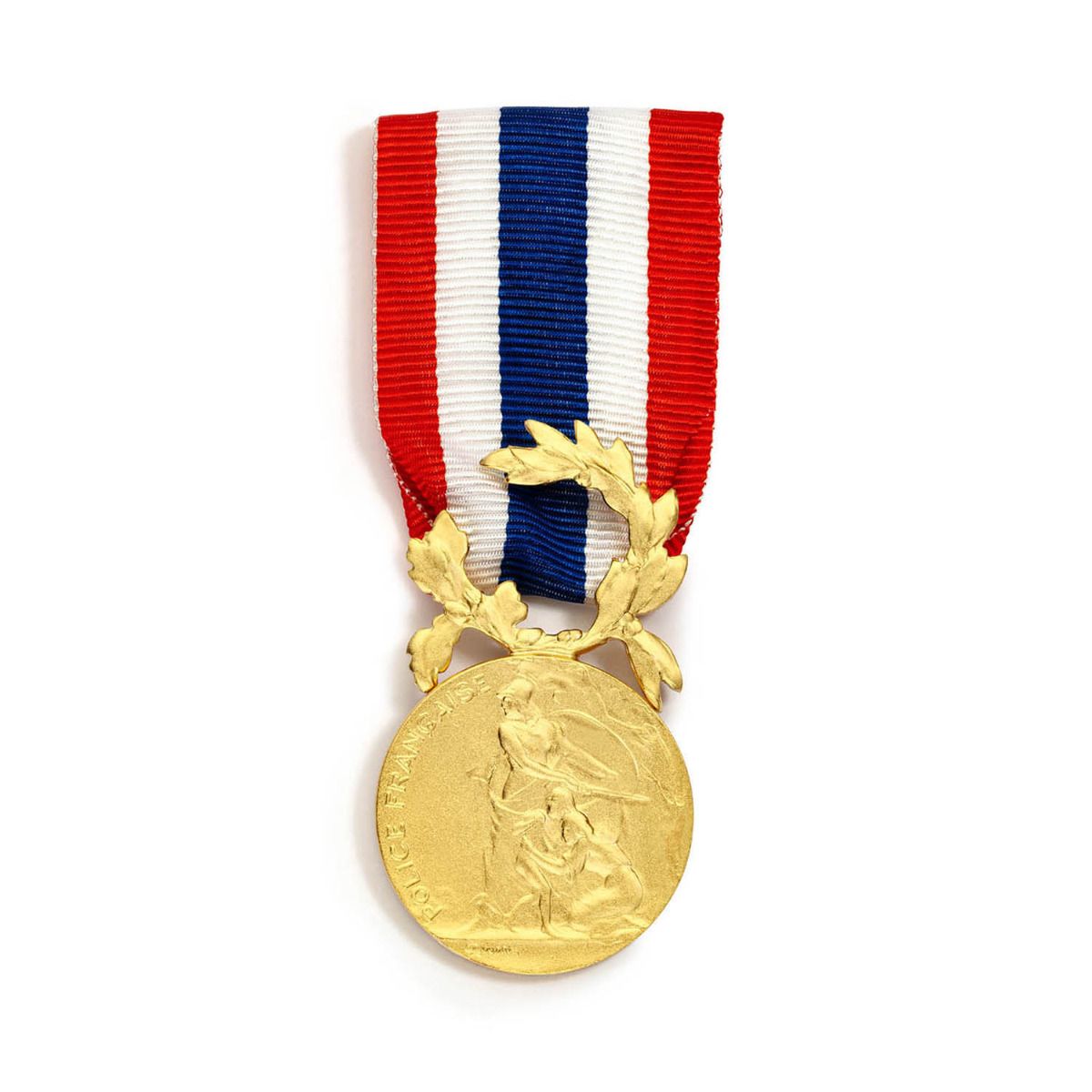 Médaille de la Police - Échelon Or en Argent Doré face