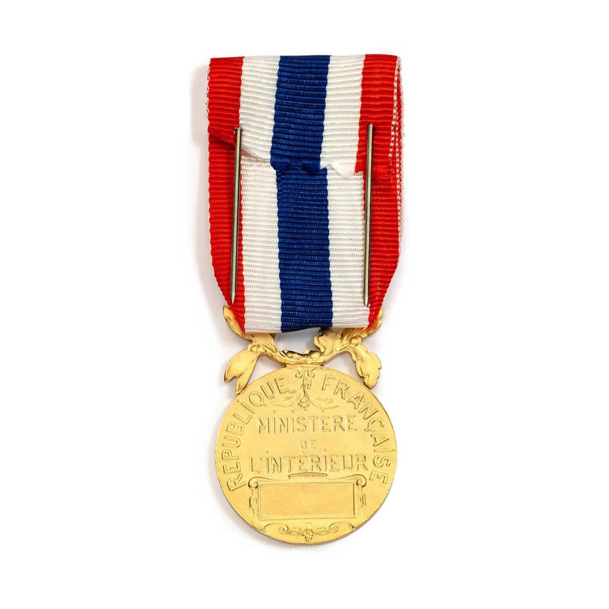 Médaille de la Police - Échelon Or en Argent Doré revers