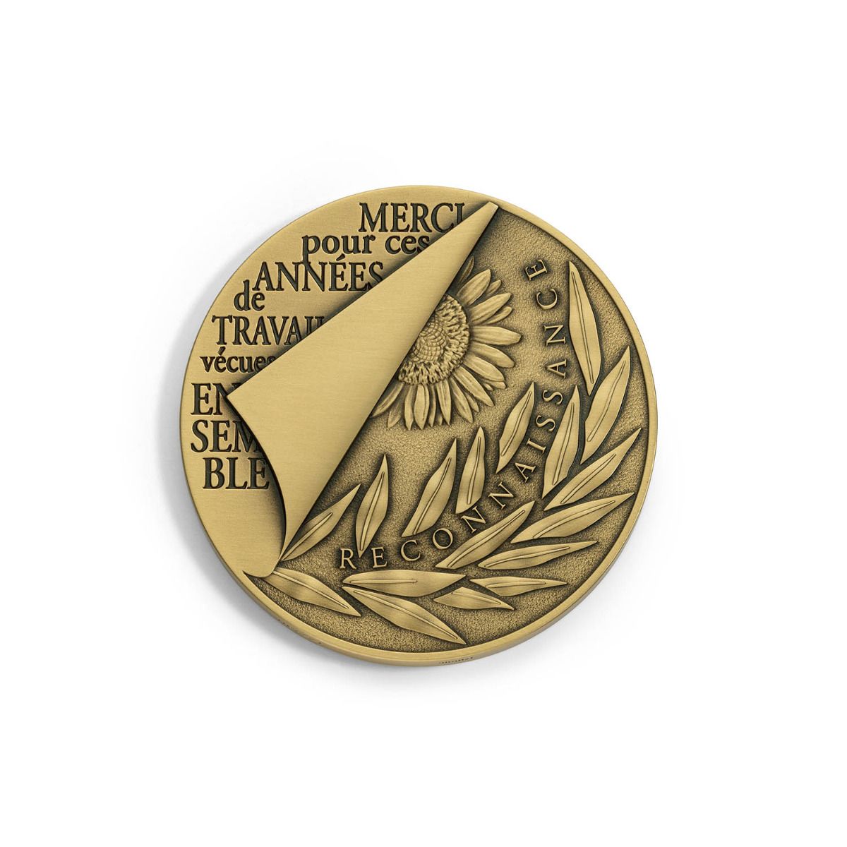 Médaille de départ à la retraite bronze patiné - 65 mm