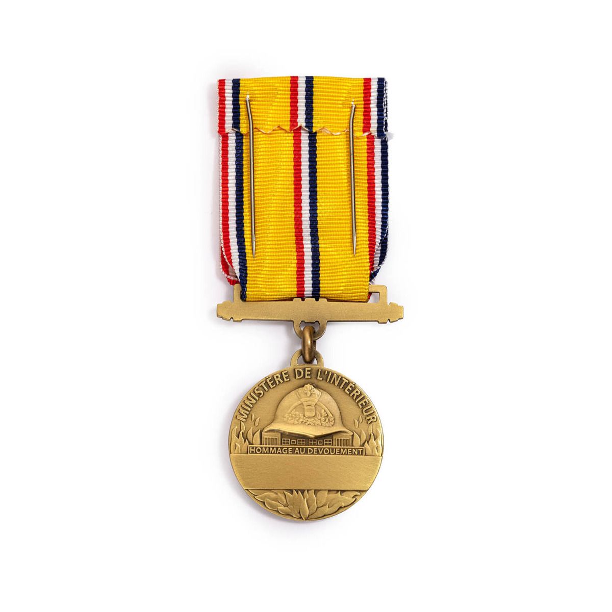 Médaille des Sapeurs Pompiers 10 ans en bronze - Échelon Bronze revers