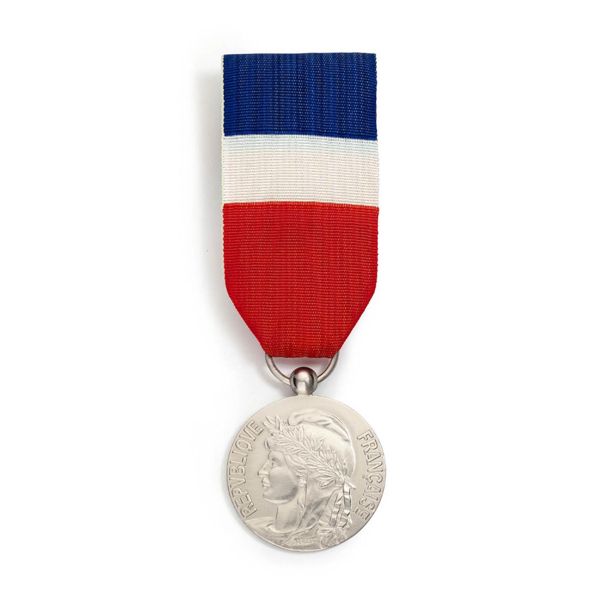 Médaille du Travail 20 ans - Échelon Argent en argent massif face