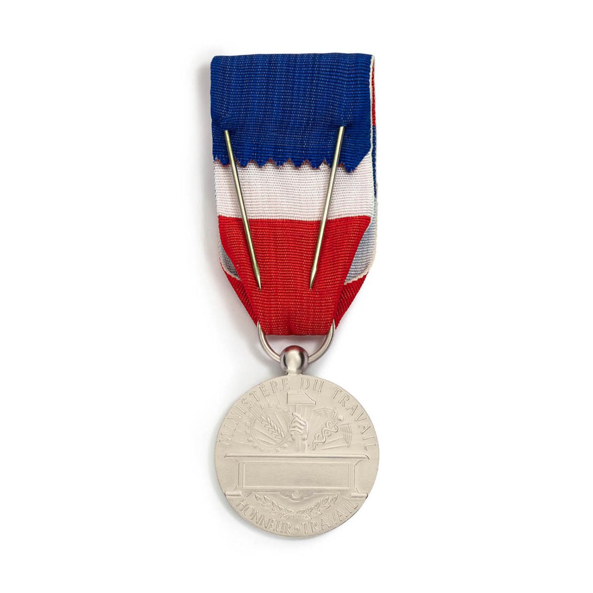 Médaille du Travail 20 ans - Échelon Argent en argent massif revers