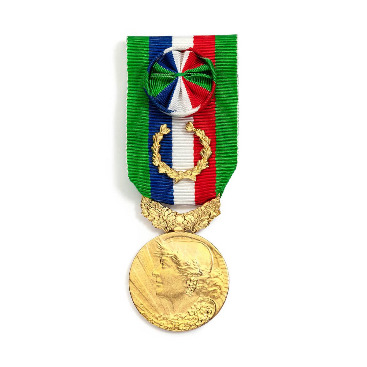 Médaille du Travail Agricole 40 ans - Échelon Grand Or en argent doré face