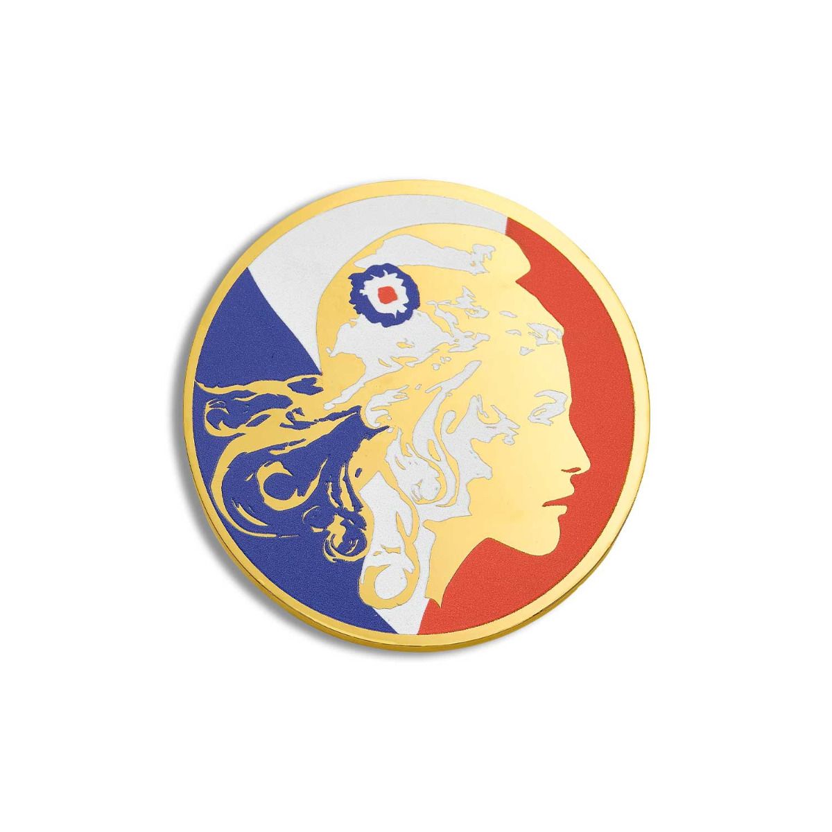médaille Marianne tricolore dorée