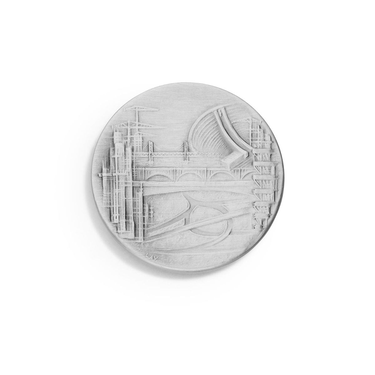 médaille travaux publics en bronze argenté