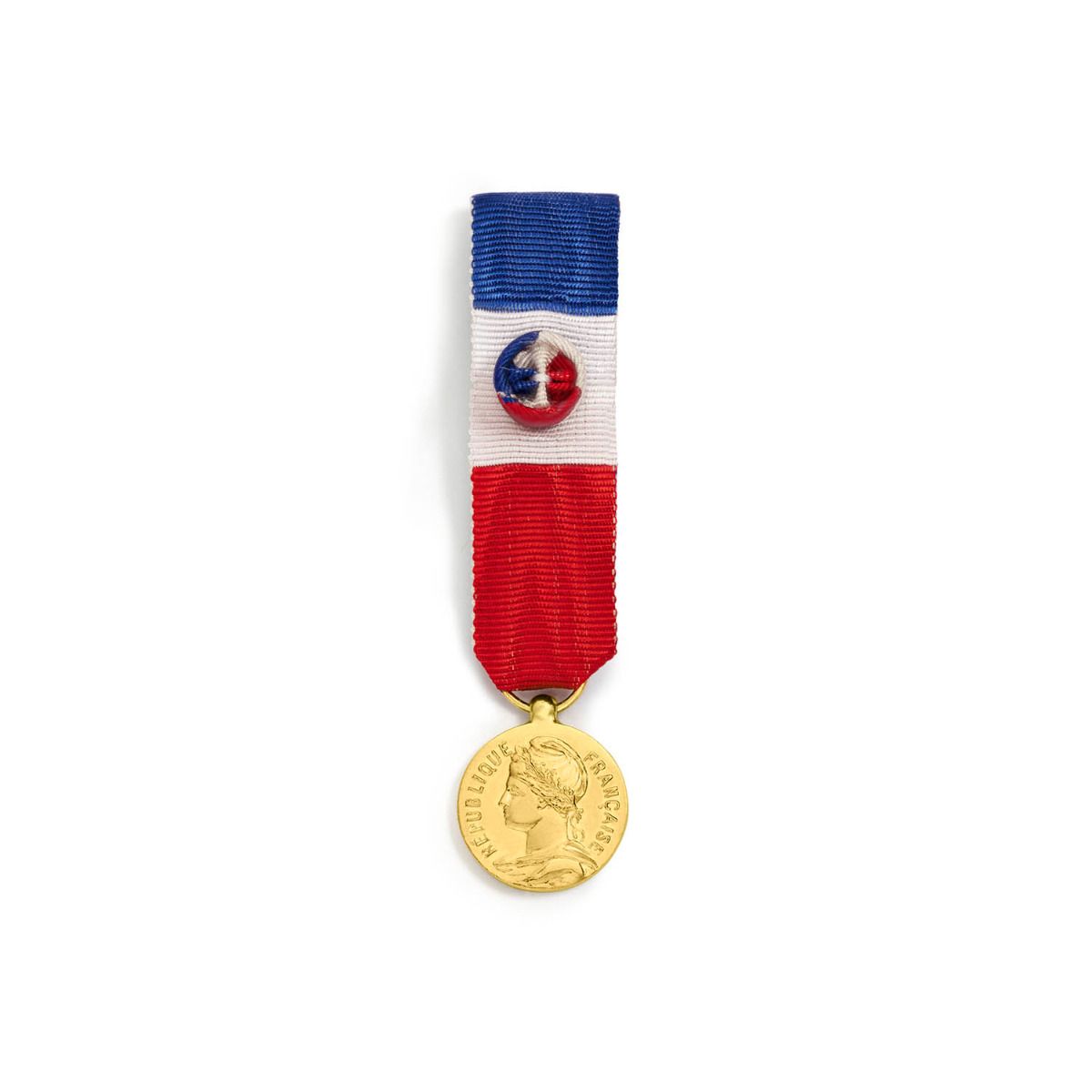 Miniature Médaille du Travail 30 ans - Echelon Vermeil en Argent doré face