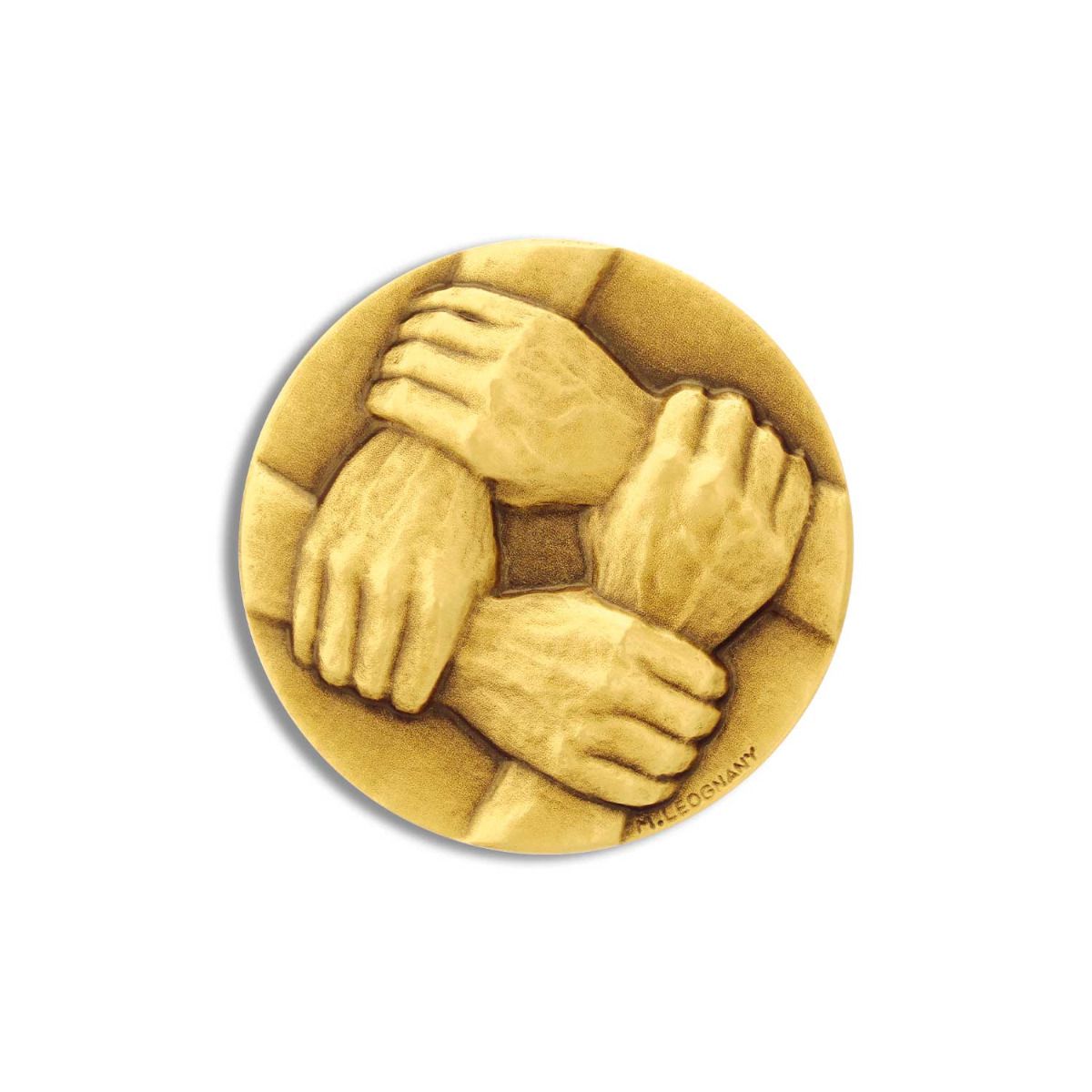 médaille l'union fait la force en bronze doré