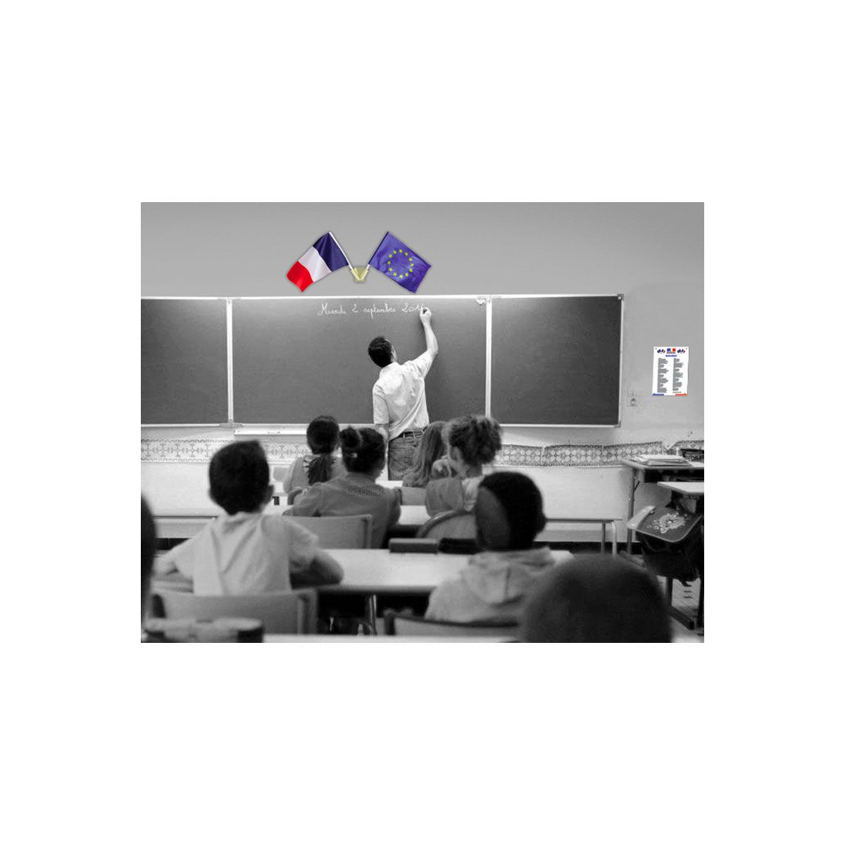 Kit 2 drapeaux avec support mural