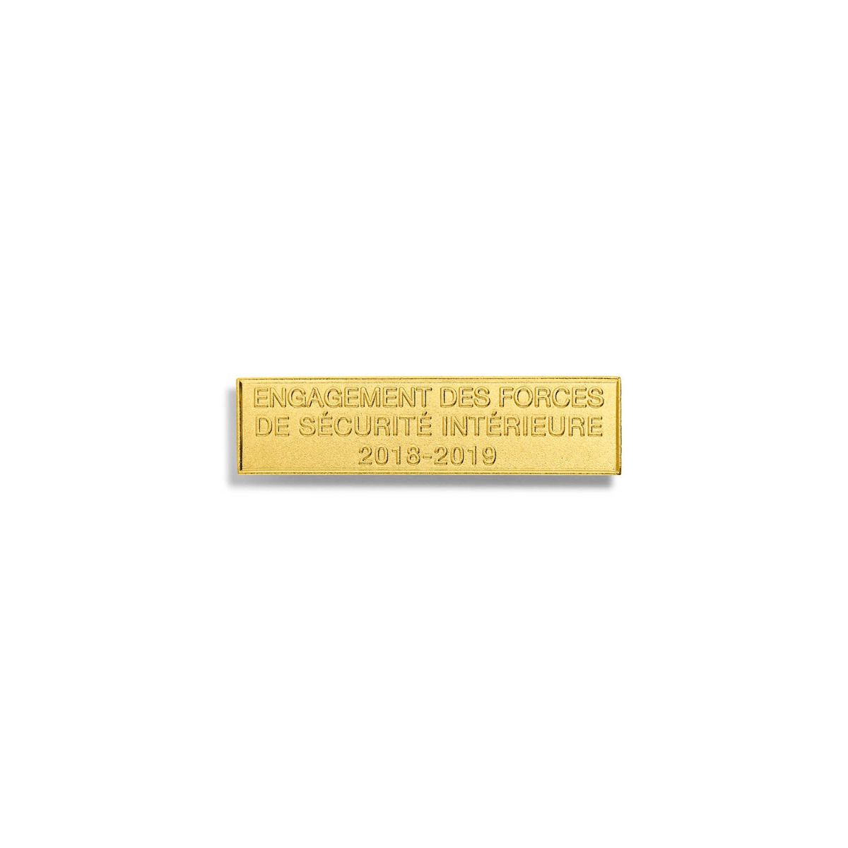 Agrafe Engagement des Forces de Sécurité Intérieure Or pour Ordonnance