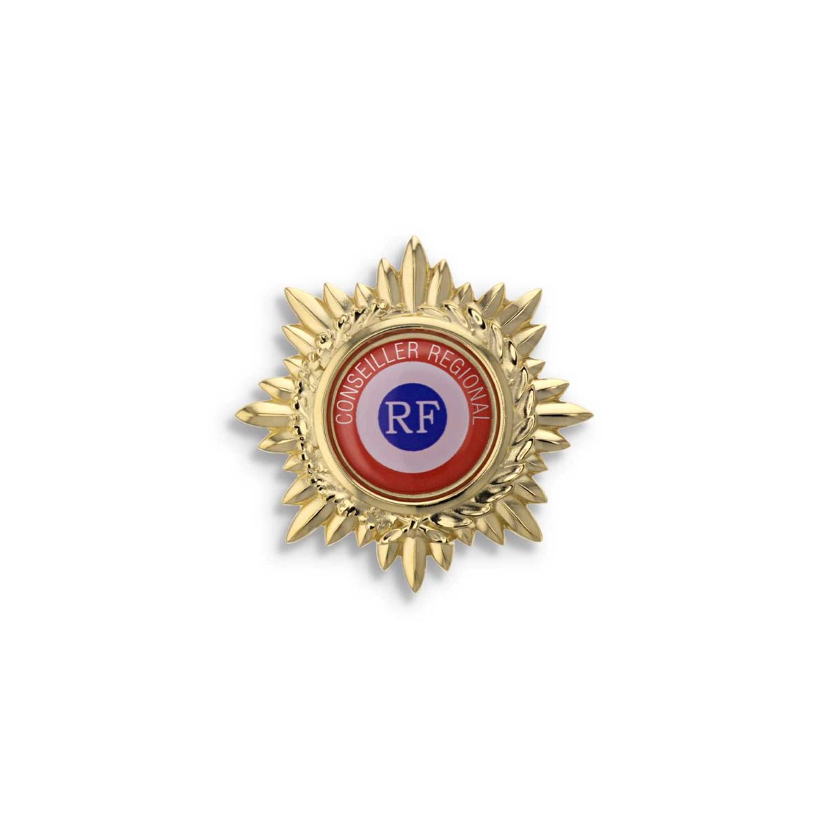 broche conseiller régional cocarde tricolore