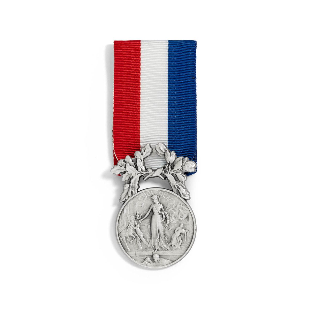 Médaille Courage et Dévouement - Echelon Argent 2ème classe en Bronze argenté face