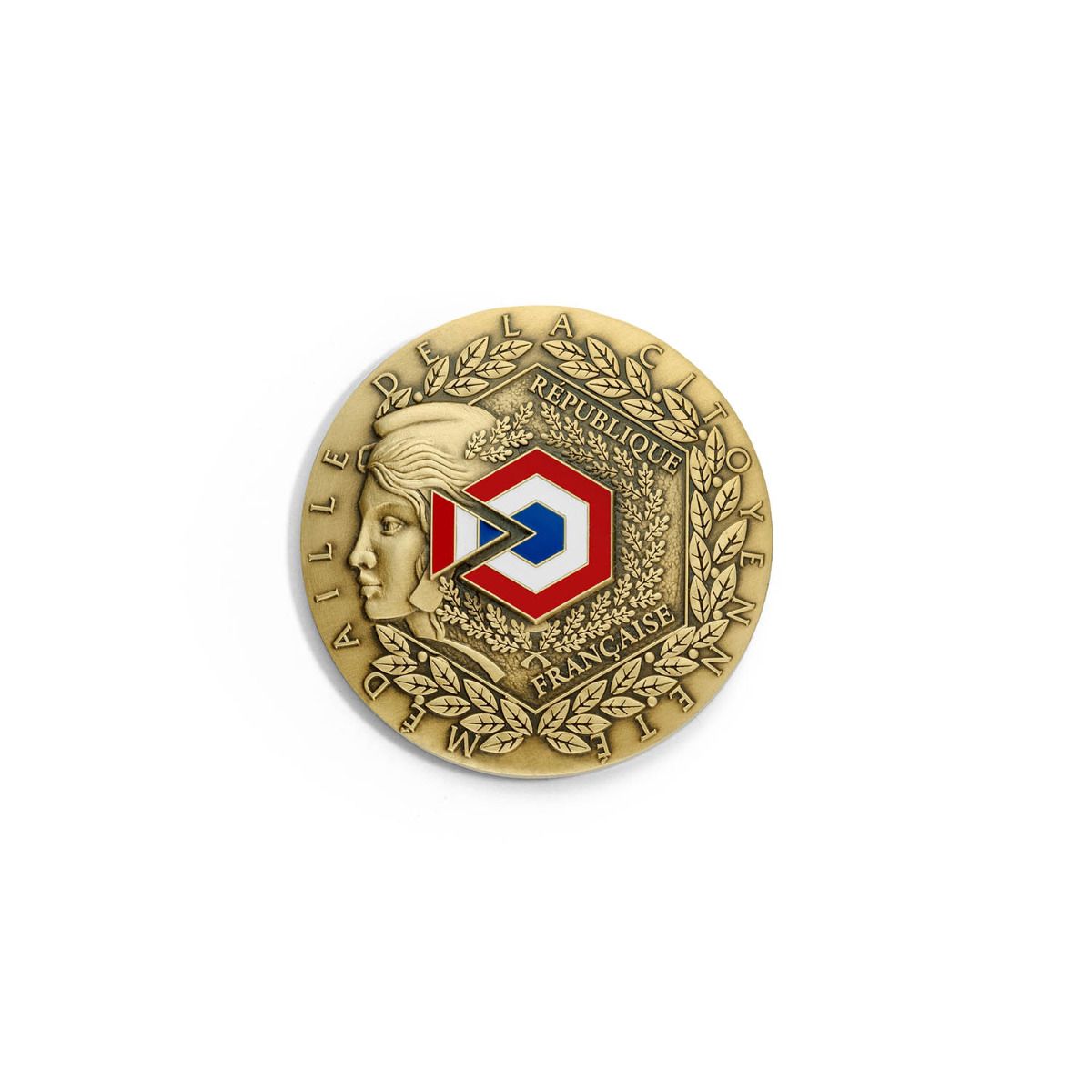 Médaille de la Citoyenneté bronze émaillé - 50 mm
