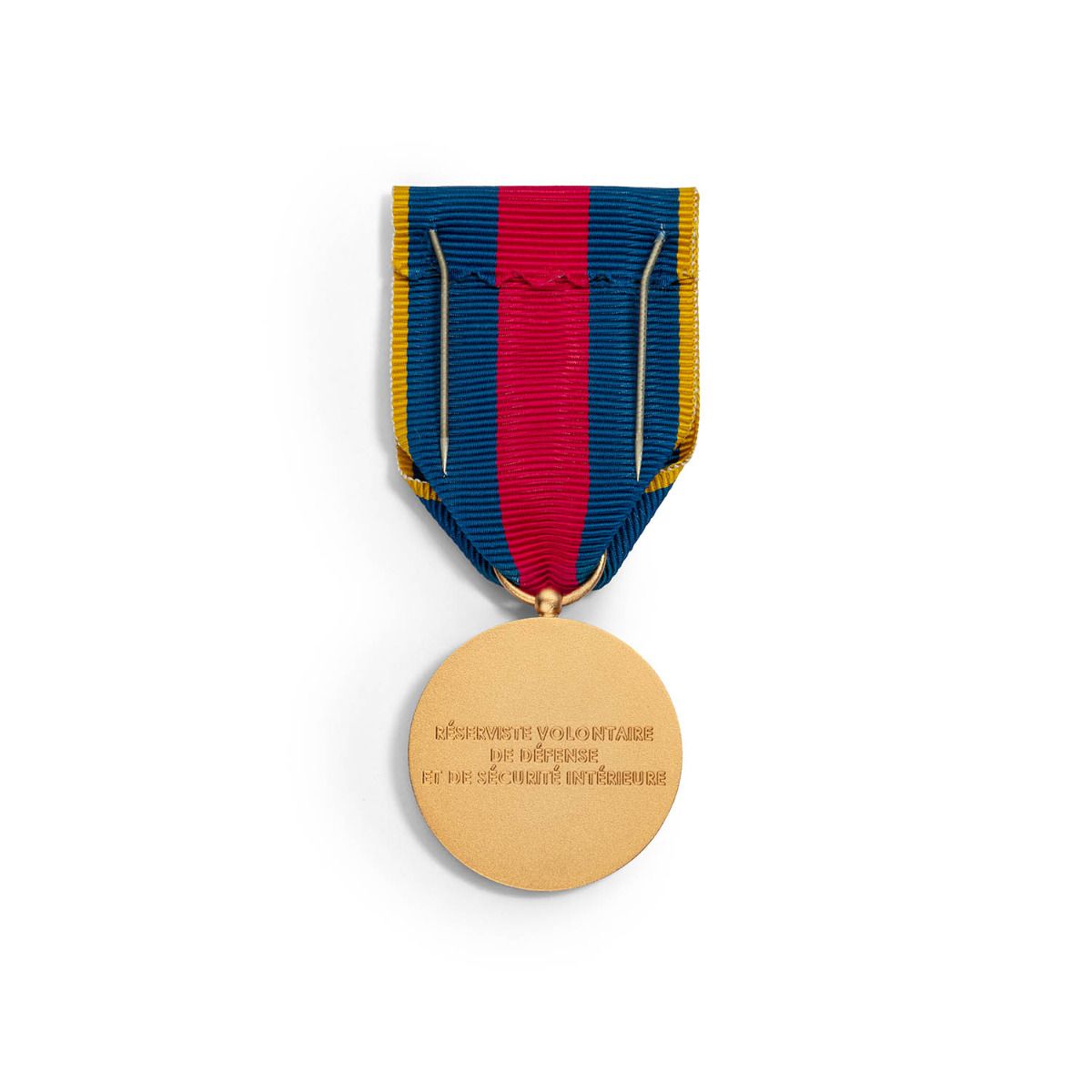 Médaille des Réservistes Volontaires – Échelon Or en bronze doré revers