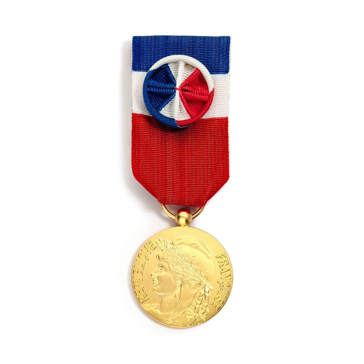 Médaille du Travail 30 ans - Échelon Vermeil en argent doré face