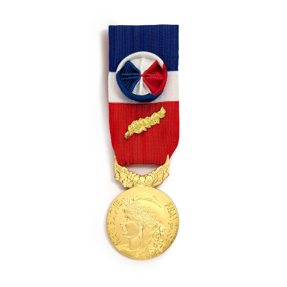 Médaille du Travail 35 ans - Échelon Or en argent doré face