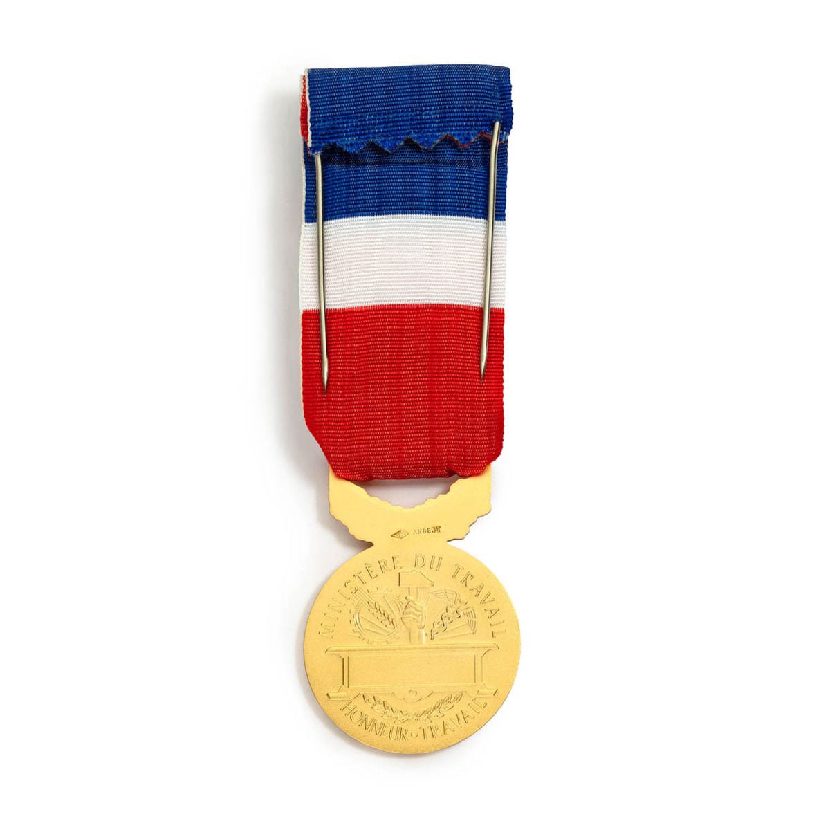 Médaille du Travail 35 ans - Échelon Or en argent doré revers