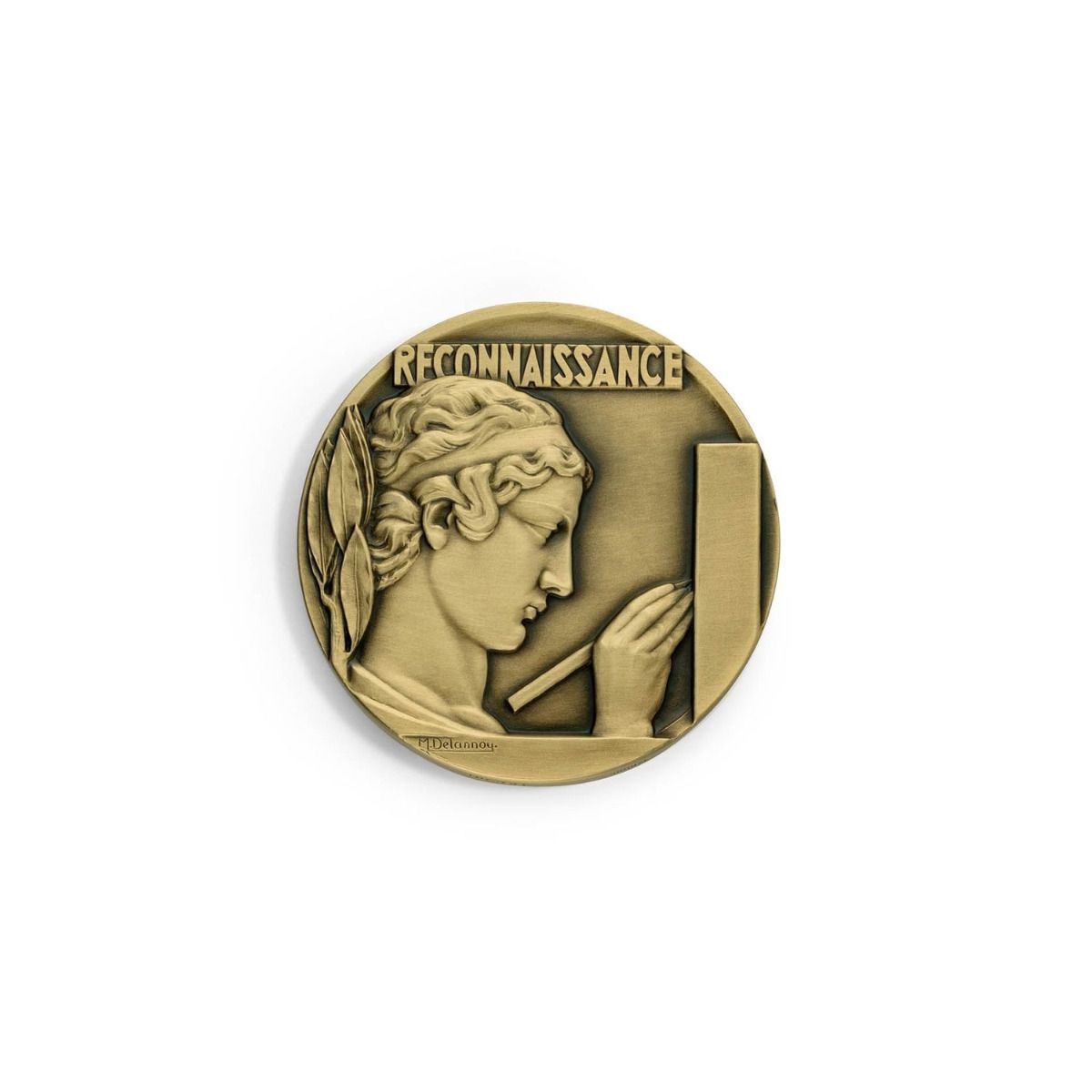 médaille reconnaissance petit format en bronze patiné