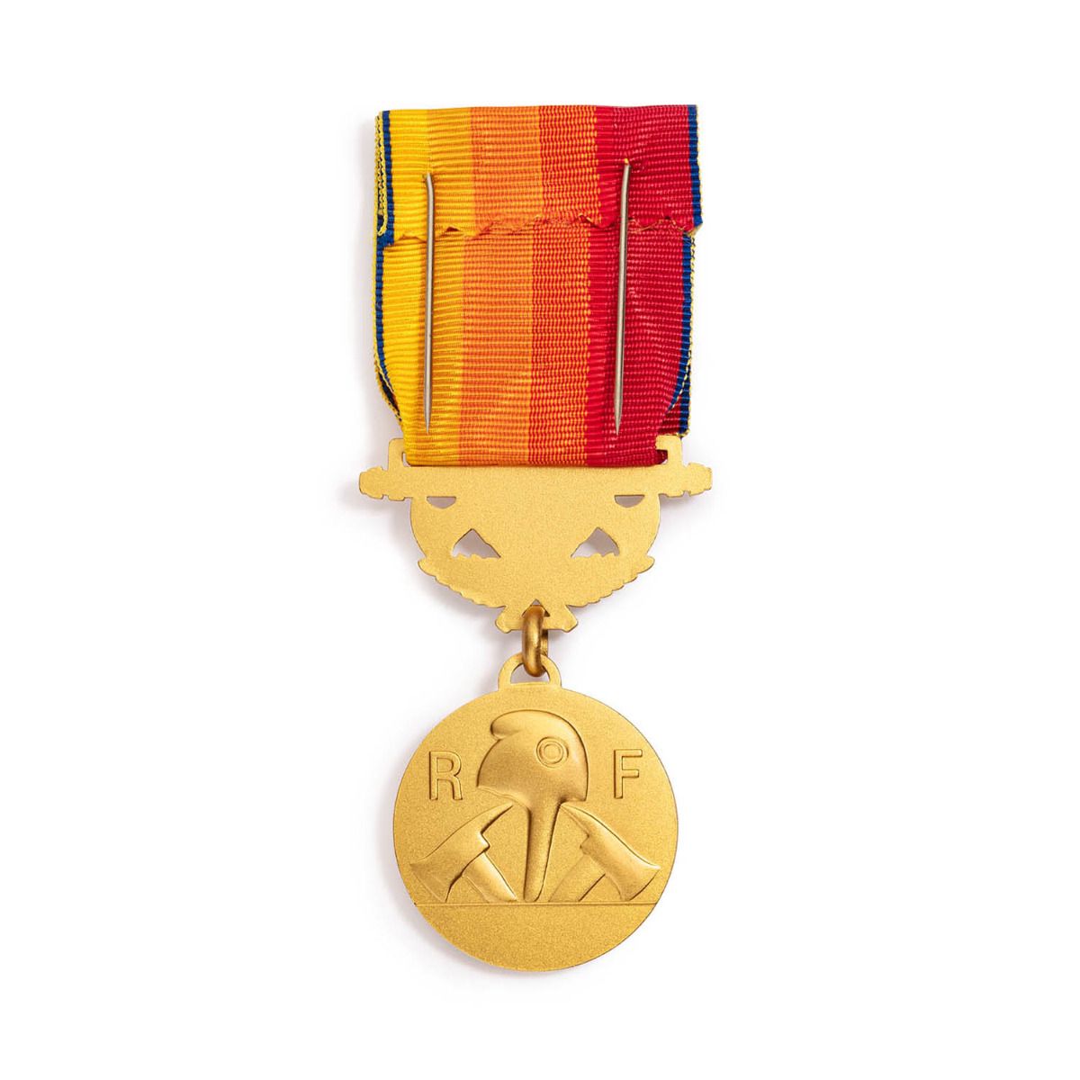 Médaille des Sapeurs Pompiers en bronze doré - Services Exceptionnels Échelon Vermeil revers