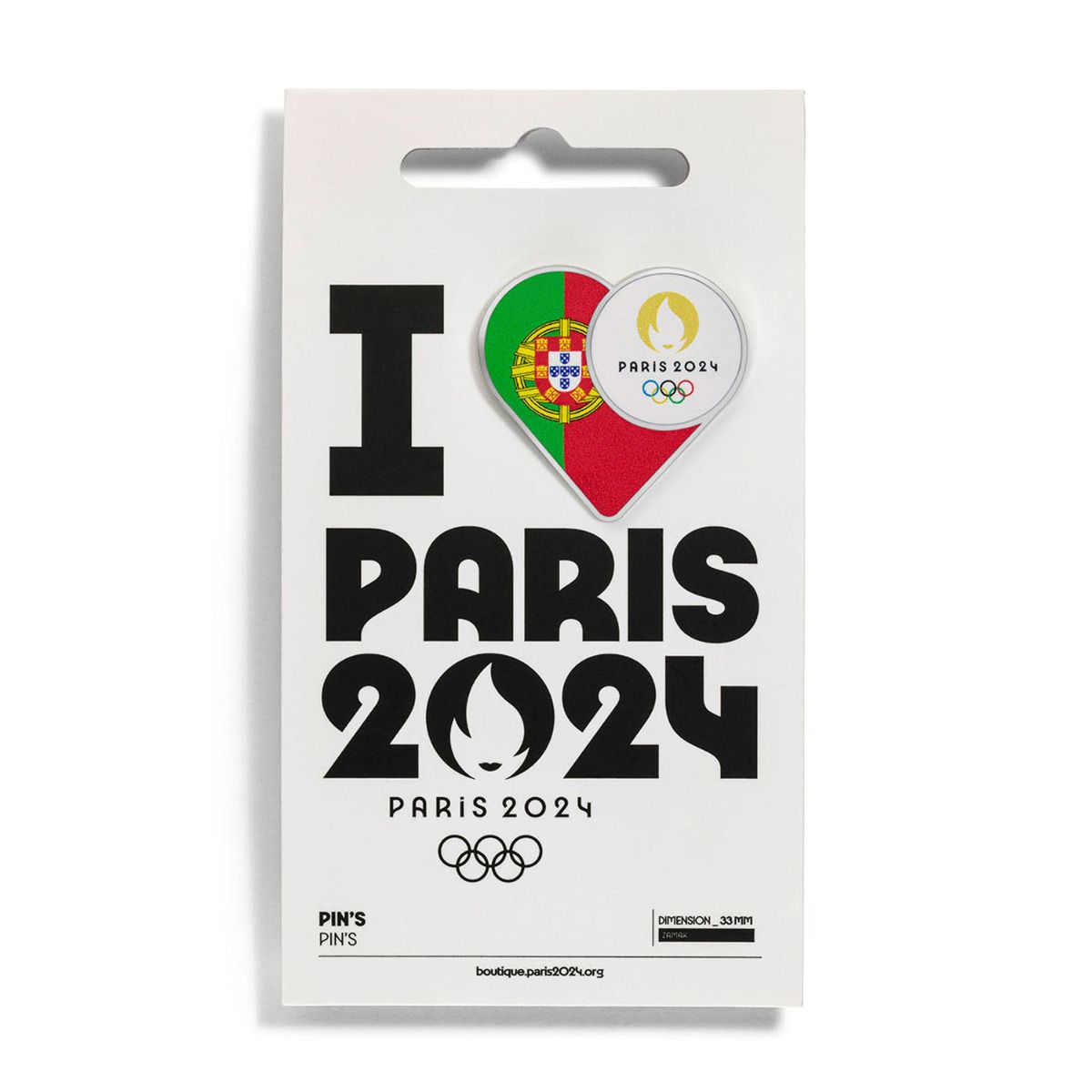 Pin's JO 2024 - Drapeau Portugal en Zamack face