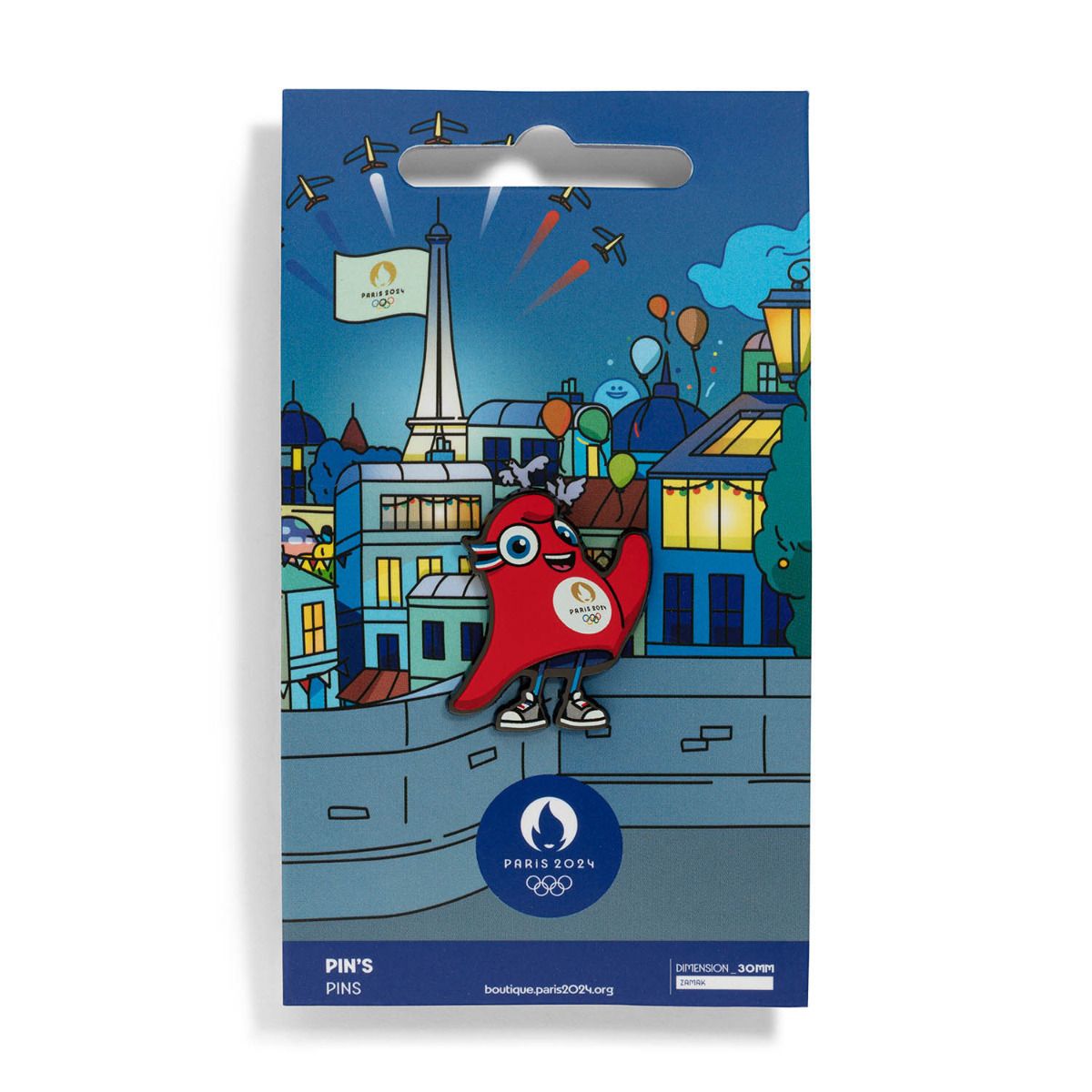 Pin's JO 2024 - Mascotte découpée Bienvenue en Zamack face