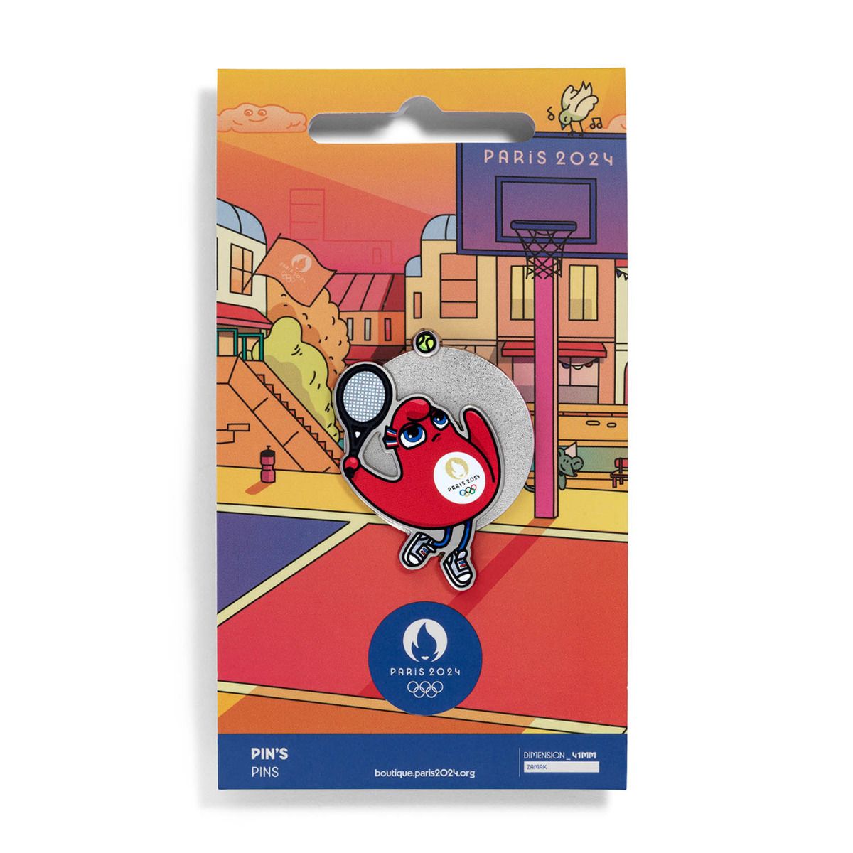 Pin's JO 2024 - Mascotte Sport Tennis