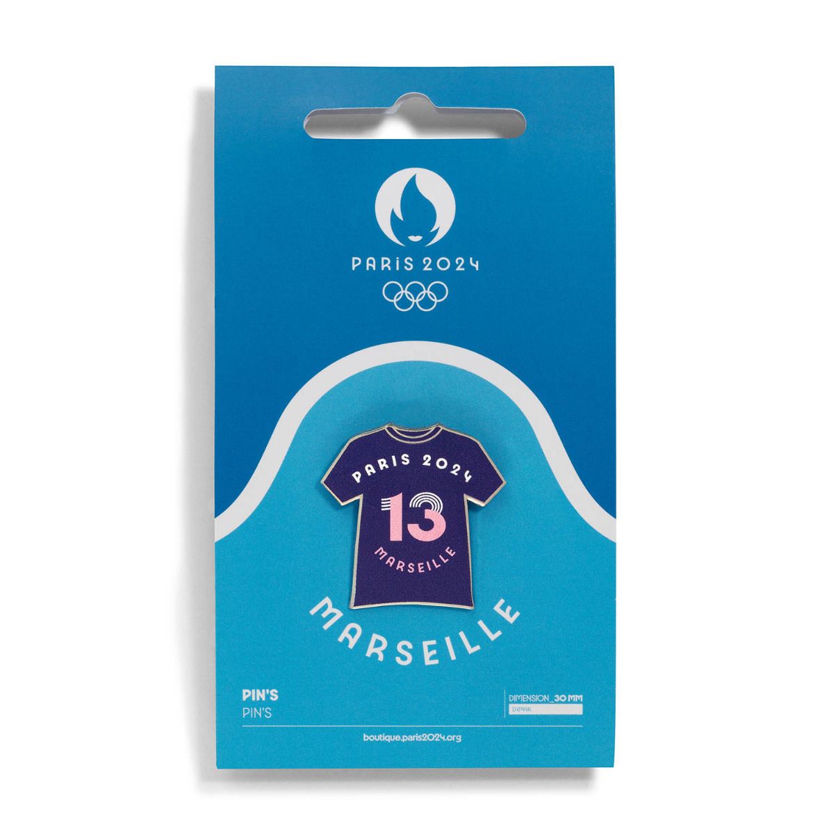 Pin's JO 2024 - Ville hôte Marseille en Zamack face