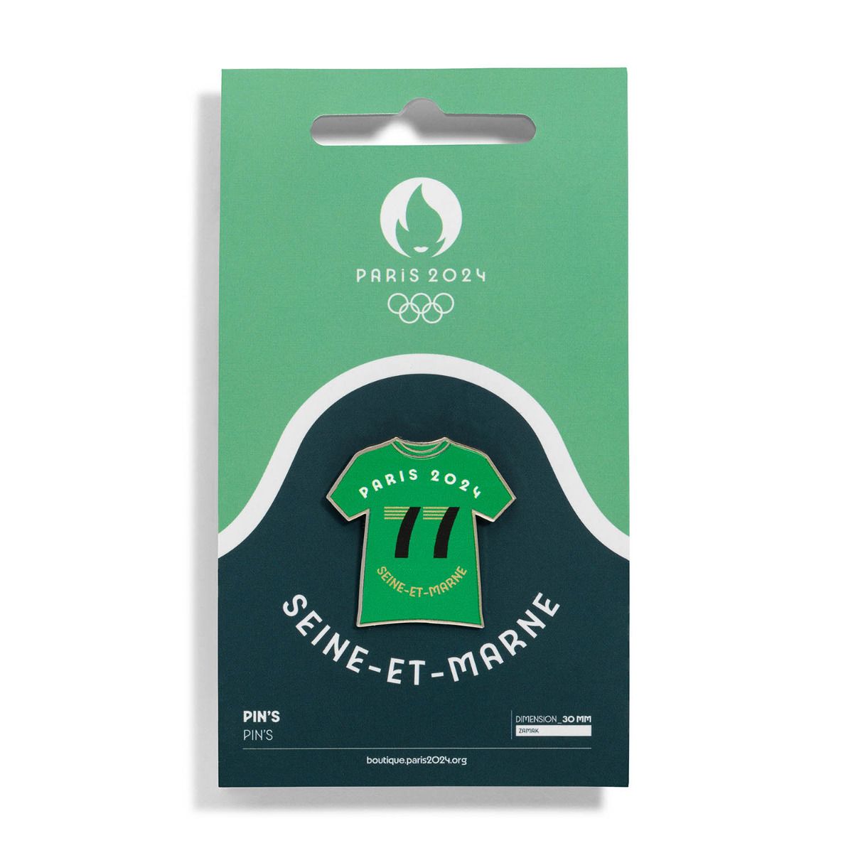 Pin's JO 2024 - Ville hôte Seine-et-Marne en Zamack face